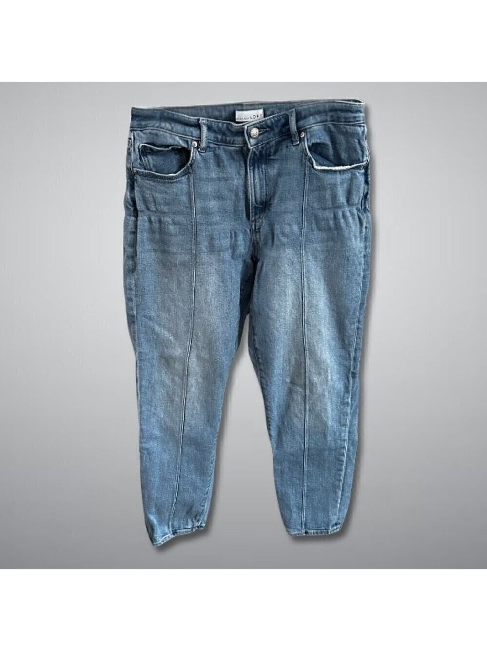 LOFT Relaxed Fit Denim Jeans Mid Rise Waist Vertical Seam Blue Women’s US 30/10